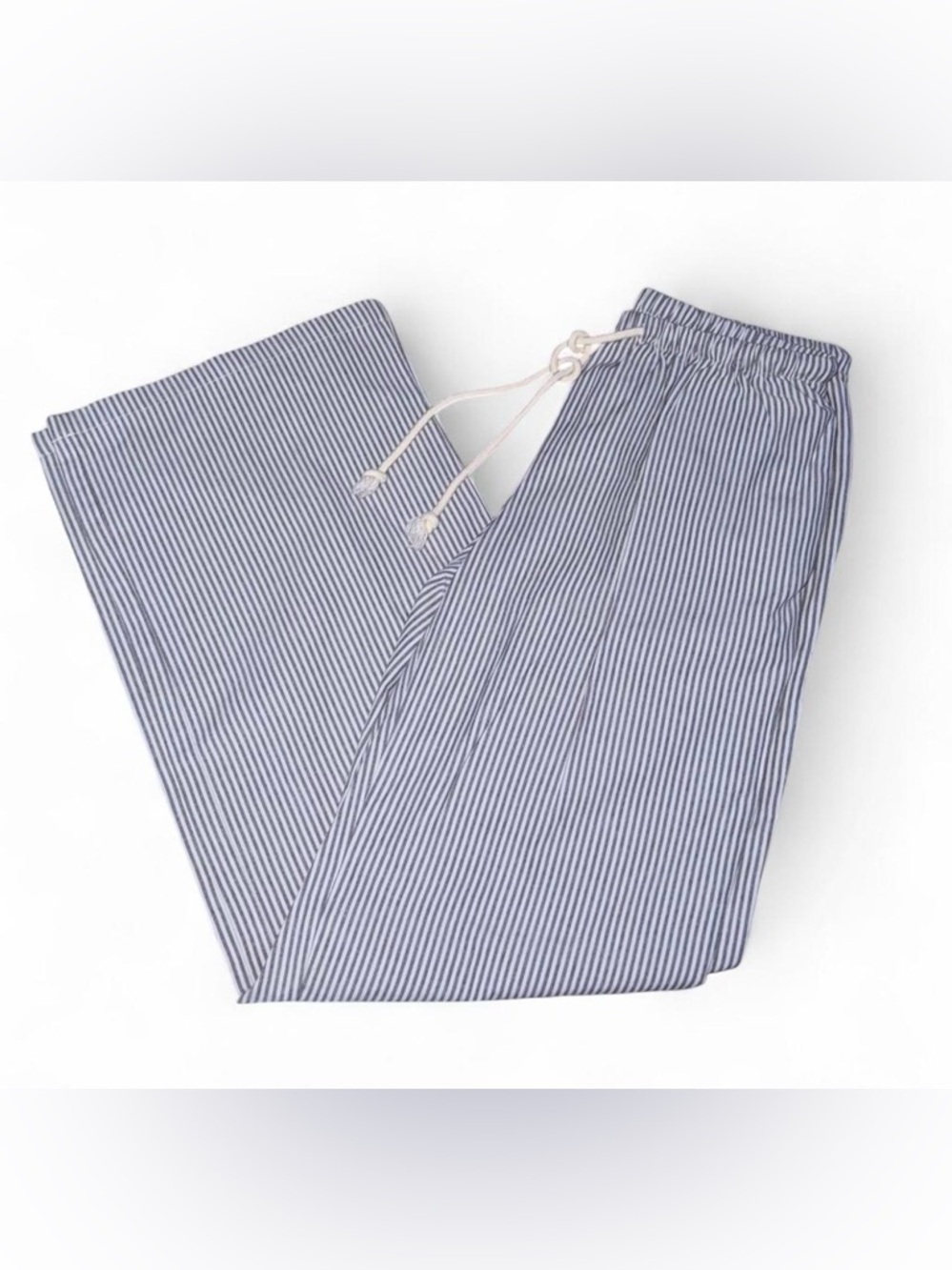 Grey Striped Drawstring Lounge Pants size M
